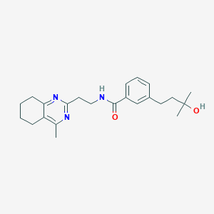 molecular formula C23H31N3O2 B5558486 3-(3-hydroxy-3-methylbutyl)-N-[2-(4-methyl-5,6,7,8-tetrahydro-2-quinazolinyl)ethyl]benzamide 