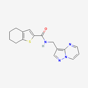 molecular formula C16H16N4OS B5558524 N-(pyrazolo[1,5-a]pyrimidin-3-ylmethyl)-4,5,6,7-tetrahydro-1-benzothiophene-2-carboxamide 