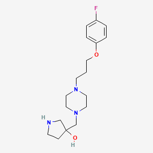 molecular formula C18H28FN3O2 B5558532 3-({4-[3-(4-fluorophenoxy)propyl]-1-piperazinyl}methyl)-3-pyrrolidinol dihydrochloride 