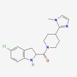 molecular formula C18H21ClN4O B5558547 5-chloro-2-{[4-(1-methyl-1H-imidazol-2-yl)-1-piperidinyl]carbonyl}indoline 