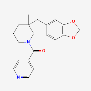 molecular formula C20H22N2O3 B5558554 4-{[3-(1,3-苯并二氧杂环-5-基甲基)-3-甲基哌啶-1-基]羰基}吡啶 