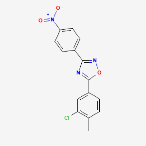 molecular formula C15H10ClN3O3 B5558565 5-(3-chloro-4-methylphenyl)-3-(4-nitrophenyl)-1,2,4-oxadiazole 