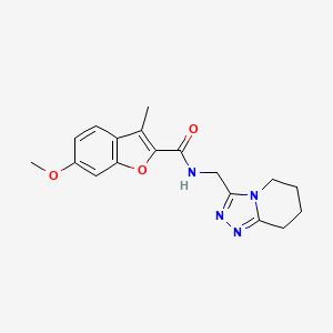 molecular formula C18H20N4O3 B5558577 6-methoxy-3-methyl-N-(5,6,7,8-tetrahydro[1,2,4]triazolo[4,3-a]pyridin-3-ylmethyl)-1-benzofuran-2-carboxamide 