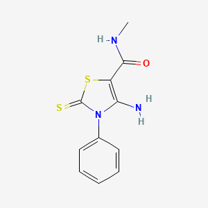 molecular formula C11H11N3OS2 B5558614 4-氨基-N-甲基-3-苯基-2-硫代-2,3-二氢-1,3-噻唑-5-酰胺 