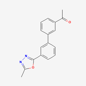 molecular formula C17H14N2O2 B5558620 1-[3'-(5-methyl-1,3,4-oxadiazol-2-yl)biphenyl-3-yl]ethanone 