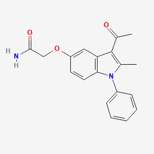 molecular formula C19H18N2O3 B5558629 2-[(3-乙酰基-2-甲基-1-苯基-1H-吲哚-5-基)氧基]乙酰胺 