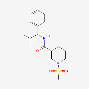 molecular formula C17H26N2O3S B5558630 N-(2-甲基-1-苯基丙基)-1-(甲基磺酰基)-3-哌啶甲酰胺 