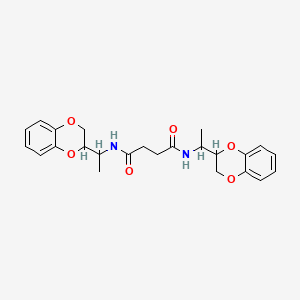 molecular formula C24H28N2O6 B5558664 N,N'-bis[1-(2,3-dihydro-1,4-benzodioxin-2-yl)ethyl]succinamide 