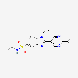 molecular formula C20H27N5O2S B5558672 N,1-diisopropyl-2-(2-isopropylpyrimidin-5-yl)-1H-benzimidazole-5-sulfonamide 