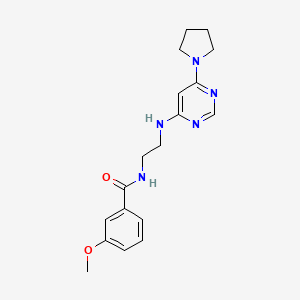 molecular formula C18H23N5O2 B5558684 3-甲氧基-N-(2-{[6-(1-吡咯烷基)-4-嘧啶基]氨基}乙基)苯甲酰胺 