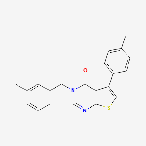 molecular formula C21H18N2OS B5558689 3-(3-甲基苄基)-5-(4-甲基苯基)噻吩并[2,3-d]嘧啶-4(3H)-酮 