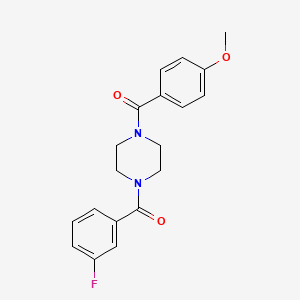 molecular formula C19H19FN2O3 B5558702 1-(3-氟苯甲酰基)-4-(4-甲氧基苯甲酰基)哌嗪 