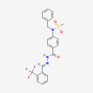 molecular formula C23H20F3N3O3S B5558725 N-benzyl-N-[4-({2-[2-(trifluoromethyl)benzylidene]hydrazino}carbonyl)phenyl]methanesulfonamide 