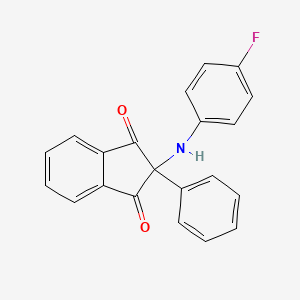 molecular formula C21H14FNO2 B5558730 2-[(4-fluorophenyl)amino]-2-phenyl-1H-indene-1,3(2H)-dione 