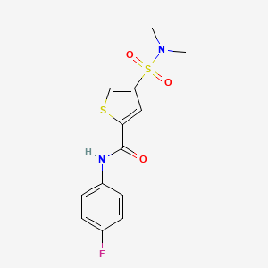molecular formula C13H13FN2O3S2 B5558740 4-[(dimethylamino)sulfonyl]-N-(4-fluorophenyl)-2-thiophenecarboxamide 