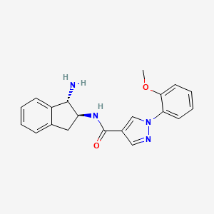 molecular formula C20H20N4O2 B5558741 N-[(1S,2S)-1-amino-2,3-dihydro-1H-inden-2-yl]-1-(2-methoxyphenyl)-1H-pyrazole-4-carboxamide hydrochloride 