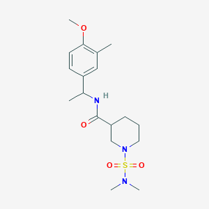 molecular formula C18H29N3O4S B5558752 1-[(dimethylamino)sulfonyl]-N-[1-(4-methoxy-3-methylphenyl)ethyl]-3-piperidinecarboxamide 