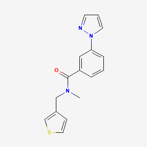 molecular formula C16H15N3OS B5558790 N-methyl-3-(1H-pyrazol-1-yl)-N-(3-thienylmethyl)benzamide 
