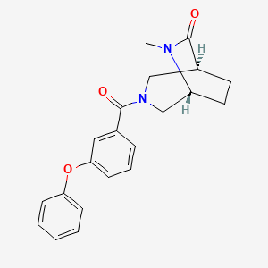 molecular formula C21H22N2O3 B5558792 (1S*,5R*)-6-methyl-3-(3-phenoxybenzoyl)-3,6-diazabicyclo[3.2.2]nonan-7-one 