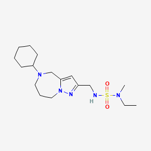 molecular formula C17H31N5O2S B5558798 N'-[(5-cyclohexyl-5,6,7,8-tetrahydro-4H-pyrazolo[1,5-a][1,4]diazepin-2-yl)methyl]-N-ethyl-N-methylsulfamide 