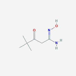 molecular formula C7H14N2O2 B055588 N-Hydroxy-4,4-dimethyl-3-oxo-pentanamidine CAS No. 121449-41-0