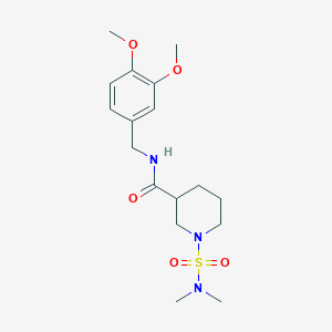 molecular formula C17H27N3O5S B5558841 N-(3,4-二甲氧基苄基)-1-[(二甲基氨基)磺酰基]-3-哌啶甲酰胺 