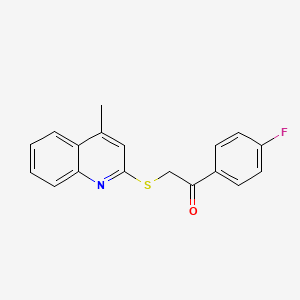 molecular formula C18H14FNOS B5558851 1-(4-氟苯基)-2-[(4-甲基-2-喹啉基)硫代]乙酮 