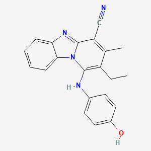 molecular formula C21H18N4O B5558872 2-ethyl-1-[(4-hydroxyphenyl)amino]-3-methylpyrido[1,2-a]benzimidazole-4-carbonitrile 