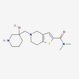 molecular formula C16H25N3O2S B5558883 5-[(3-hydroxy-3-piperidinyl)methyl]-N,N-dimethyl-4,5,6,7-tetrahydrothieno[3,2-c]pyridine-2-carboxamide dihydrochloride 