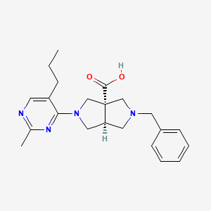 molecular formula C22H28N4O2 B5558884 (3aS*,6aS*)-2-benzyl-5-(2-methyl-5-propylpyrimidin-4-yl)hexahydropyrrolo[3,4-c]pyrrole-3a(1H)-carboxylic acid 