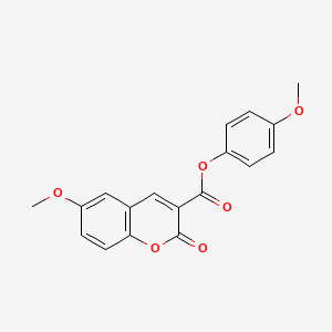 molecular formula C18H14O6 B5558896 4-甲氧基苯基 6-甲氧基-2-氧代-2H-色烯-3-羧酸酯 