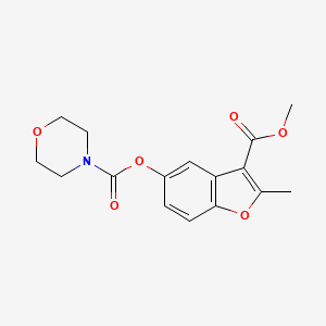 molecular formula C16H17NO6 B5558900 3-(methoxycarbonyl)-2-methyl-1-benzofuran-5-yl 4-morpholinecarboxylate 