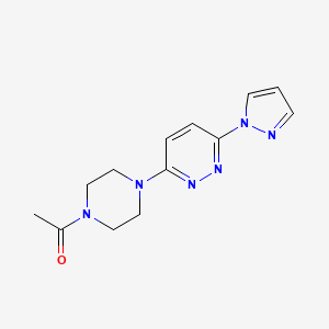 molecular formula C13H16N6O B5558923 3-(4-acetyl-1-piperazinyl)-6-(1H-pyrazol-1-yl)pyridazine 