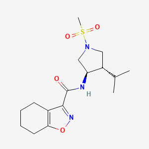 molecular formula C16H25N3O4S B5558945 N-[trans-4-isopropyl-1-(methylsulfonyl)pyrrolidin-3-yl]-4,5,6,7-tetrahydro-2,1-benzisoxazole-3-carboxamide 