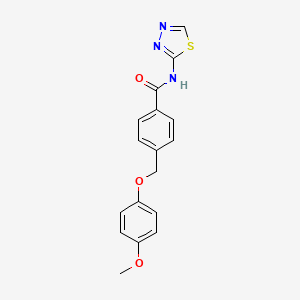 molecular formula C17H15N3O3S B5558949 4-[(4-甲氧基苯氧基)甲基]-N-1,3,4-噻二唑-2-基苯甲酰胺 