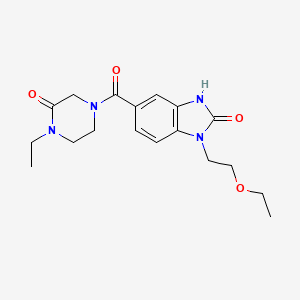 molecular formula C18H24N4O4 B5558960 1-(2-乙氧基乙基)-5-[(4-乙基-3-氧代哌嗪-1-基)羰基]-1,3-二氢-2H-苯并咪唑-2-酮 