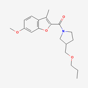 molecular formula C19H25NO4 B5558971 1-[(6-甲氧基-3-甲基-1-苯并呋喃-2-基)羰基]-3-(丙氧甲基)吡咯烷 