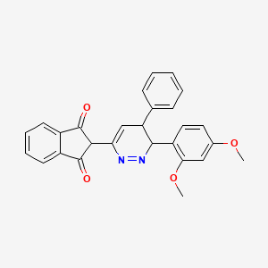 molecular formula C27H22N2O4 B5558979 2-[6-(2,4-dimethoxyphenyl)-5-phenyl-5,6-dihydro-3-pyridazinyl]-1H-indene-1,3(2H)-dione 