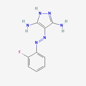 molecular formula C9H9FN6 B5558985 3-amino-5-imino-1,5-dihydro-4H-pyrazol-4-one (2-fluorophenyl)hydrazone 