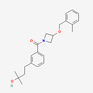 molecular formula C23H29NO3 B5558993 2-methyl-4-[3-({3-[(2-methylbenzyl)oxy]-1-azetidinyl}carbonyl)phenyl]-2-butanol 