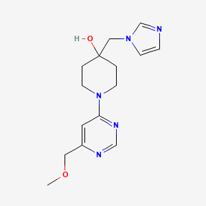 molecular formula C15H21N5O2 B5559001 4-(1H-咪唑-1-基甲基)-1-[6-(甲氧基甲基)嘧啶-4-基]哌啶-4-醇 