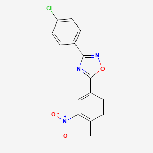 molecular formula C15H10ClN3O3 B5559011 3-(4-chlorophenyl)-5-(4-methyl-3-nitrophenyl)-1,2,4-oxadiazole 
