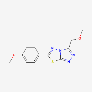 molecular formula C12H12N4O2S B5559019 3-(methoxymethyl)-6-(4-methoxyphenyl)[1,2,4]triazolo[3,4-b][1,3,4]thiadiazole 