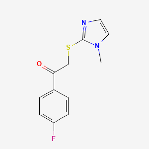 molecular formula C12H11FN2OS B5559024 1-(4-fluorophenyl)-2-[(1-methyl-1H-imidazol-2-yl)thio]ethanone 