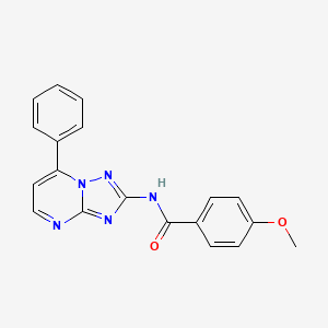 molecular formula C19H15N5O2 B5559031 4-甲氧基-N-(7-苯基[1,2,4]三唑并[1,5-a]嘧啶-2-基)苯甲酰胺 