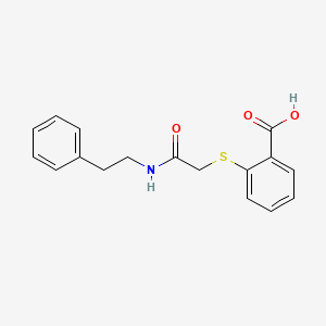molecular formula C17H17NO3S B5559040 2-({2-氧代-2-[(2-苯乙基)氨基]乙基}硫代)苯甲酸 