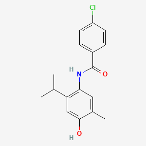 molecular formula C17H18ClNO2 B5559044 4-chloro-N-(4-hydroxy-2-isopropyl-5-methylphenyl)benzamide 