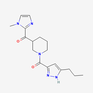 molecular formula C17H23N5O2 B5559059 (1-methyl-1H-imidazol-2-yl){1-[(3-propyl-1H-pyrazol-5-yl)carbonyl]-3-piperidinyl}methanone 