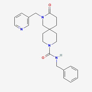 molecular formula C23H28N4O2 B5559076 N-benzyl-3-oxo-2-(pyridin-3-ylmethyl)-2,9-diazaspiro[5.5]undecane-9-carboxamide 