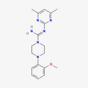 molecular formula C18H24N6O B5559084 N-(4,6-dimethyl-2-pyrimidinyl)-4-(2-methoxyphenyl)-1-piperazinecarboximidamide 
